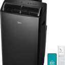 Midea - Duo 12,000 BTU Smart, High Efficiency Inverter Portable Air Conditioner, 40% Energy Savings, Ultra-Quiet, New - Black