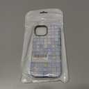 for iPhone 15 Mosaic Stained Glass Phone Case, Cute Aesthetic Plaid Cover for Women Girls Men, Magnetic Trendy Slim Fit Silicone Scratch-Resistant Shockproof Protection Cover - Light Blue Lattice