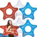 Soulchen 250th Anniversary Inflatable Pool Floats 4th of July Pool Float Red White Blue Stars American Flag Patriotic Toys Filled with Confetti for Summer Party Independence Day Decorations, 35 inches / 90 cm in diameter