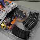 Slot-Car-Race-Track-Sets for Boys Kids, Battery or Electric Race Car Track with 4 High-Speed Slot Cars, Dual Racing Game 2 Hand Controllers Circular Overpass Track, Toys Gifts for 6-8 8-12 Boys Girls (Black)