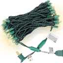 100 Counts Warm White LED Christmas Lights  50ft 5mm White Christmas Lights Outdoor Commercial Grade Waterproof, Indoor Christmas Tree Decorations, Green Wire Mini String Lights, UL, IP:65