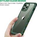 CENHUFO for iPhone 13 Pro Max Case, Privacy Phone Cover with Built-in Anti Peep Tempered Glass Privacy Screen Protector and Camera Protective, Full Body Shockproof Spy Clear Double Bumper - Green