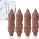 Hummingbird Short Taper Candle Brown CandleSticks Dripless Mini Tapered Candles for Christmas Home Decor 6 inch Set of 4,Brown