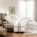 Serta Down Illusion Extra Warmth Hypoallergenic Down Alternative Comforter with Corner Loops, Twin/Twin XL, White