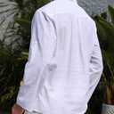 EDITCOZY Men's Pirate Shirt Costume Drawstring Tops Renaissance Viking Medieval Halloween Cotton Linen Shirts White XL (L)