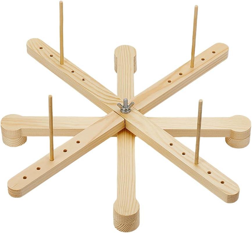BENECREAT Amish Style Yarn Swift Winder, Portable Wooden Yarn Swift, Desktop Standing Needlecraft Yarn Finishing Tool with Flat Cross Base for Wool, Yarn and Embroidery Thread