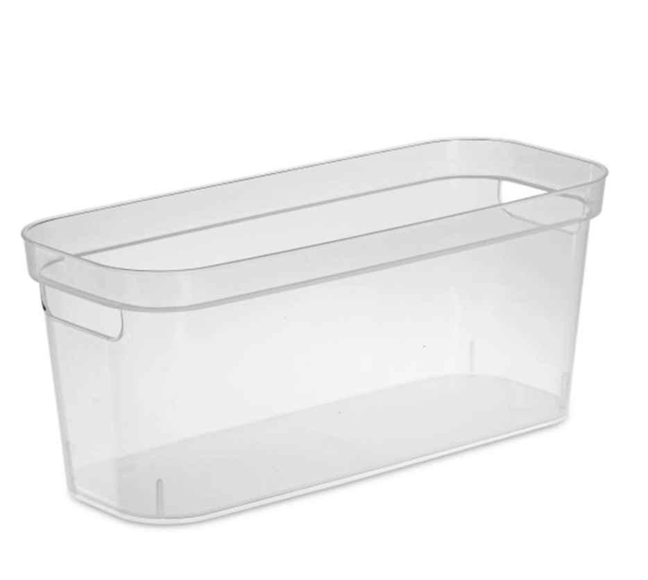 Sterilite 6.25x6.25x15 Inch Narrow Storage Bin with Carry Handles 