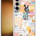 Case for Samsung Galaxy S23+ with Beige Design, Cute Inspirational Positive Quotes Collage Pattern, Trendy Soft TPU Phone Cover Bumper(S23+,Yellow)