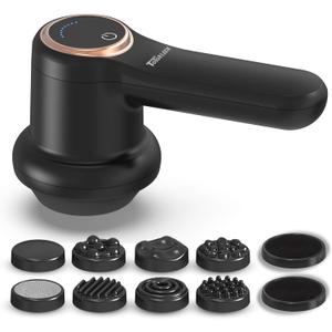 TOTO81JXM Handheld Cellulite Massager, Body Sculpting Machine, Lymphatic Drainage Device, Lipo Massage Roller for Stomach Belly Butt Arms Legs, Vibrating Massage Home Use Cordless & Mini (Black)
