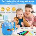 Drawing Robot for Kids, Interactive Educational Drawing Robot, Magic Painting Robot Toy with 100 Word Cards & 16 Color Pens for Girls and Boys Age 3+ (Blue)