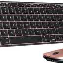 seenda Bluetooth Keyboard and Mouse Combo for Mac, SKM64-2 Rechargeable Slim Wireless Keyboard Mouse, 3 Multi-Device Connection, Compatible for Mac, MacBook Pro/Air, iPad, iPhone, Black Rose Gold