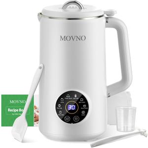 MOVNO 8 IN 1 Nut Milk Maker Machine, 1000ml Capacity, Automatic, Multi-Functional, White, Silicone, Plant-Based Milk Maker Machine