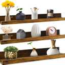 Giftgarden 24 Inch Floating Shelves Wall Mounted Set of 3, Rustic Large Wall Shelves Picture Ledge Shelf for Bedroom Living Room Bathroom Kitchen