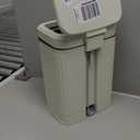 rejomiik Small Bathroom Trash Can with Lid 2.1 Gallon Soft Close Step Slim Garbage Can Waste Bin for Office, Bedroom, Kitchen, Cream