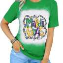 Womens Carnival T-Shirt Graphic Short Sleeves Tee Tops (Small, Green)