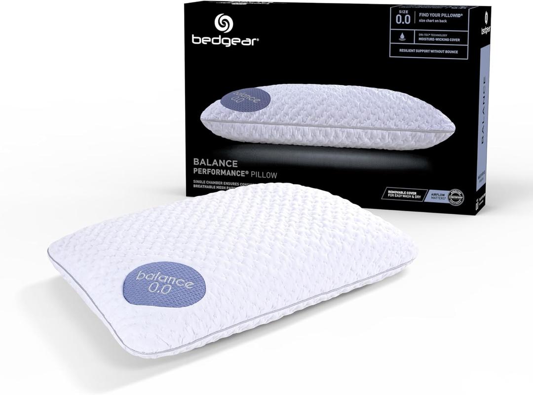 Bedgear Balance Performance Pillow  0.0 - Moisture Wicking Bed Pillow for All Sleep Positions - Medium Firmness Bed Pillow - Washable Removable Cover  20" W x 26" L x 4.75" H