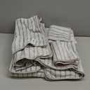 Oliven 8 Pcs Gray Cabana Stripe Bath Towel Set Oversize Bath Sheet-2 Bathroom Towels,2 Hand Towels,4 Washcloths Soft Jumbo Towels Absorbent Shower Towel Quick Dry Beach Chair Towel for Spa Gym Hotel (Grey)