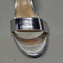 FW FRAN WILLOR Women Open Toe Low Chunky Short Heels Ankle Strap Block Heel Sandals Party Dress Wedding Pump Shoes (Silver) 7.5