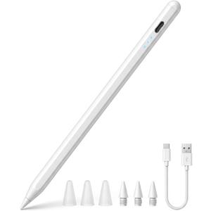 JDB A16 Stylus Pen for iPad, 3X Fast Charge,Tilt Sensitivity & Palm Rejection Active Pencil Compatible with 2018-2025 Apple iPad Pro 11/12.9 /M4, iPad Air 3/4/5/M2/M3,iPad mini 5/6 (White)