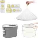 ELEGX 80 Count Litter Box Liners,HDPE Material 3MIL Extra Thick Heavy Duty 32.8  23.6 Jumbo Drawstring Cat String Liners,Compatible with IRIS Top Entry Cat Litter Box