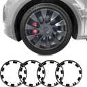 20 Inch Wheel Rim Protector for Tesla Model Y 2020-2024, 4PCS ABS Wheel Rim Guard Hubcap Cover Car Protection Tire, Tire Trim Rings for Curb Rash Prevention Model Y Accessories, Matte Black