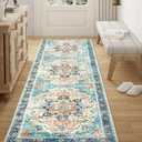 Runner Rug - 2'x6' Boho Washable Kitchen Rug, Non-Slip Soft Low Pile Rugs Indoor for Entrance Living Room Bedroom Bathroom,Vintage Throw Hallway Carpet Stain Resistance (Multi, 2x6ft)
