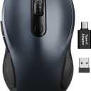Trueque Wireless Mouse for Laptop, 2.4GHz Ergonomic Computer Mouse with Back & Forward Buttons, 3 Adjustable DPI Levels, 6 Buttons, Optical USB Cordless Mice for Windows PC, M01 (Space Gray)