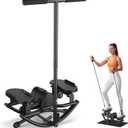 Rocking Steppers for Exercise at Home, Rocker Stepper Side to Side with Resistance Bands & Handlebar for Full Body Workout, Low-Impact Lateral Stepper Exercise Machine with Digital Monitor