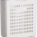 Rolling Laundry Hamper with Wheels White Plastic Storage Bin with Handles, 14W11D21H Large Capacity for Small Spaces, Bedroom & Bathroom