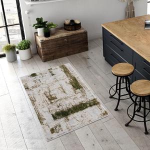 RUG BRANCH Vogue 3' x 5' (2'8" X 4'8") Abstract Indoor Doormat Rug, Contemporary, Green Beige - Living Room, Bedroom, and Kitchen, Accent Rug