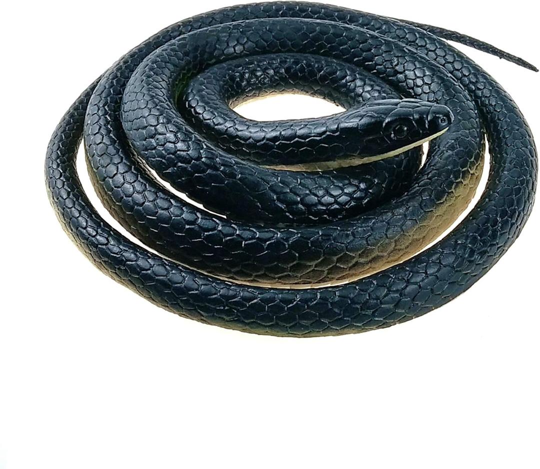 Realistic Rubber Fake Snake Toy 50 Inch Mamba for Garden Props and Practical Joke