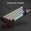 GEODMAER 65% Gaming Keyboard, Wired Backlit Mini Keyboard, Ultra-Compact Anti-Ghosting No-Conflict 68 Keys Membrane Gaming Wired Keyboard for PC Laptop Windows Gamer