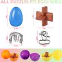 28 Pack Easter Eggs with Brain Teaser Puzzles Easter Basket Stuffers for Adults Teens Metal Puzzles Game Toys Wooden Unlock Interlocking Puzzle IQ Education Toy for Party Favors