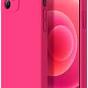 Kiresen Designed for iPhone 12 Case - Upgraded Camera Protection - Soft Microfiber Lining Inside - Liquid Silicone Shockproof Protective Phone Case 6.1" for Men Women Girls - Hot Pink