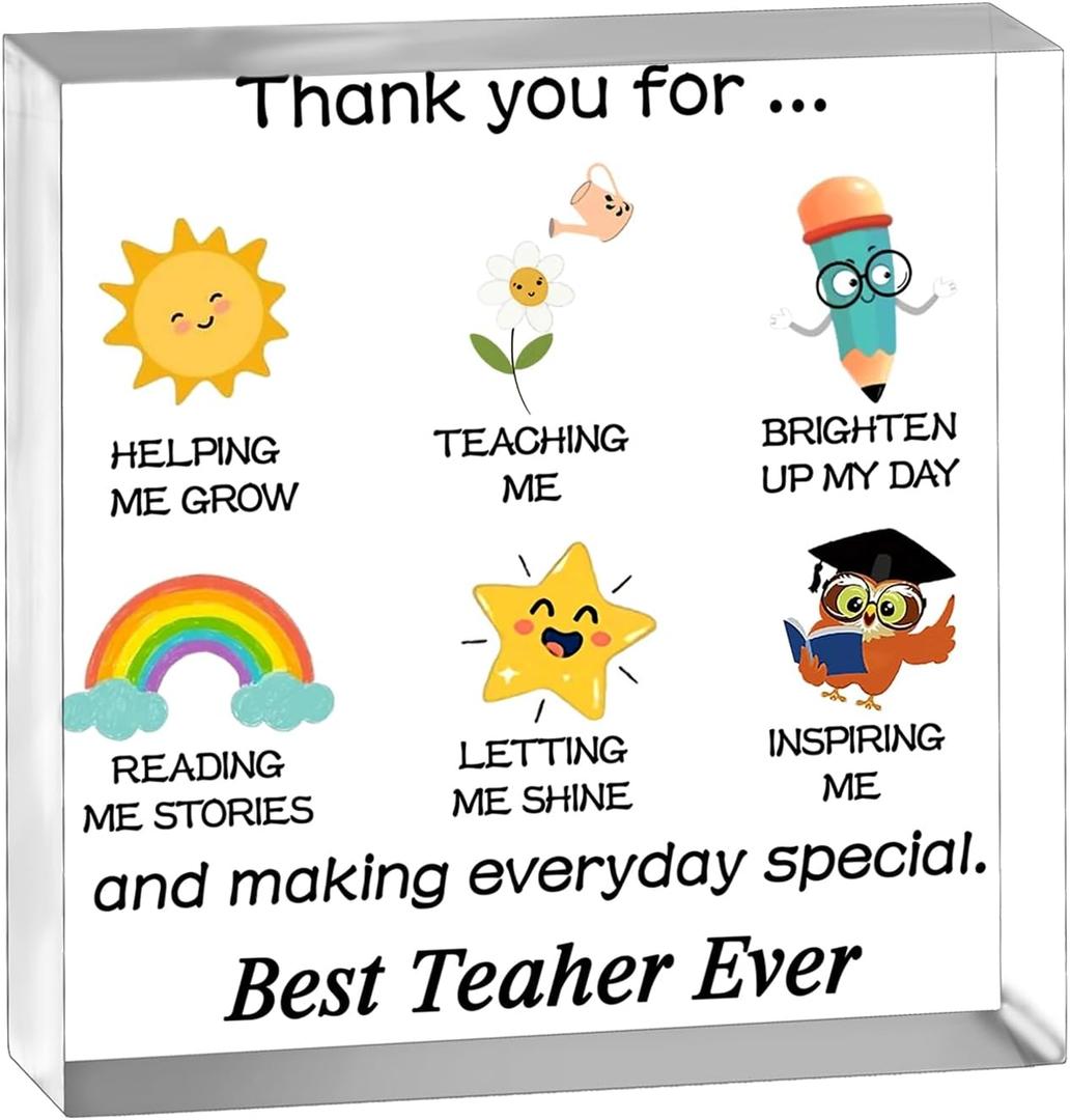 Teacher Must Haves 2026 Teacher Appreciation Gift For Women Men Thank You For Helping Me Grow Plaque Best Teachers Christmas Gifts Birthday Teachers Day From Students