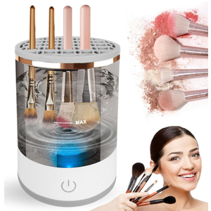 Electric Makeup Brush Cleaner Efficient Deep Cleaning and Drying of MmakeUp Brushes Portable Automatic USB Cosmetic Brushes Cleaner Tool for All Size Beauty Makeup Brush Set(Grey)