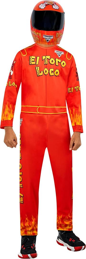 Rubie's Child's Monster Jam El Toro Loco Costume Jumpsuit and Mask, As Shown (Large)