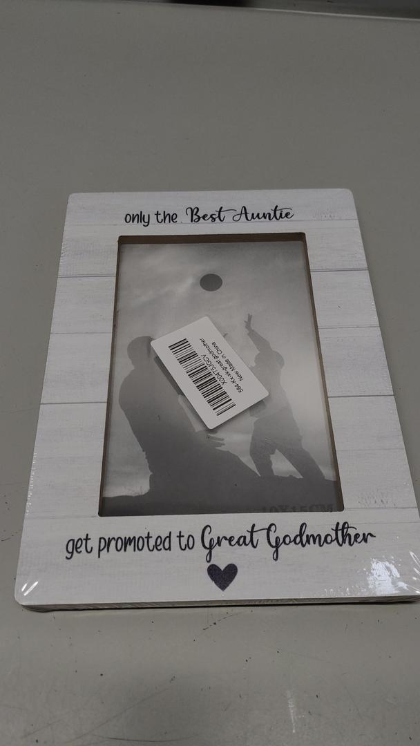 Only the Best Auntie Get Promoted to Great Godmother Picture Frame White Wood 8x10 Sentimental Gift for Godmother Proposal Baby Announcement or Special Occasion