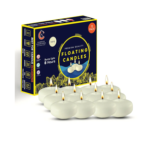 Candle Charisma Ivory Floating Candles 3 Inch (Set of 12) – 8-Hour Dripless, Smokeless Burn with Natural Flickering Flame – Perfect for Weddings, Centerpieces, Pool Nights & Special Events