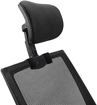 Yooken Office Chair Mesh Headrest Attachment Universal, Adjustable & Detachable Ergonomic Neck Support Cushion Clip On, Breathable Mesh Head Pillow Detachable (Sponge, Black)