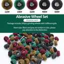 200pcs Abrasive Wheel, 1" Buffing Polishing Wheels | for Rotary Tools-1/8"(3mm) Shank, 120 Grit, 180 Grit, 320 Grit, 400 Grit, 600 Grit