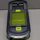 Ourokhome Vegetable Chopper Cutter with Container, Manual Hand Food Veggie Dicer with 2 Chopping Blades for Potato Strips, Onion Cubers, Carrot Sticks, Essential Kitchen Gadgets (2 in 1, Gray) (Green)