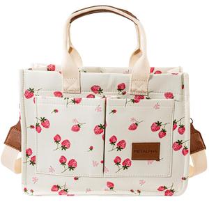 METALPHA Tote Bag for Women, Canvas Tote Bags for Work Travel Everything Tote Bag Multi-Pockets Crossbody Shoulder Handbag