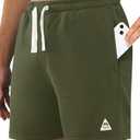 NORTHYARD Men's Sweat Shorts 5" with Pockets Cotton Drawstring Summer Workout Casual Lounge Shorts ArmyGreen Size S