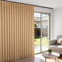 Room Divider Blackout Curtains Flexible Sliding Tracks Sets Ceiling Mounted Rod Window Curtain Privacy Separation for Bedroom Living Rooms,1 Panel Khaki Drape and Black Track Set-W180xH108 in