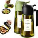 TrendPlain - Original 16oz/470ml Olive Oil Dispenser Bottle for Kitchen Gadgets and Air Fryer Accessories - Olive Oil Sprayer for Cooking w/Stickers - Black&Green