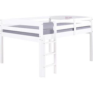 Camaflexi Tribeca Solid Wood Low Loft Bed Frame / 14 Wood Slats and 2 Center Supports / No Box Spring Necessary / Easy Assembly / Full - White, T1303F