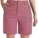 MAGCOMSEN Women's 7" Hiking Cargo Shorts Quick Dry Lightweight Golf Athlectic Casual Trendy Shorts with 5 Pockets (L)