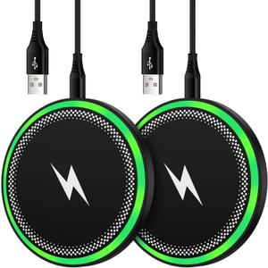 Samsung S25 Wireless Android Charger Fast Charging Pad for Samsung Galaxy S25 Ultra/S24 Plus/FE/S23/S22/S21,2Pack 15W Fast Wireless Phone Charger Station for Motorola Edge 2024/G Stylus 5G/Razr 2024