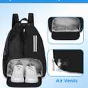 Swim Bag Mesh Drawstring Backpack with Shoe Compartment & Wet Pocket Waterproof Beach Backpack Pool Bag for Swimming, Gym, Travel and Workout Gear (Black)